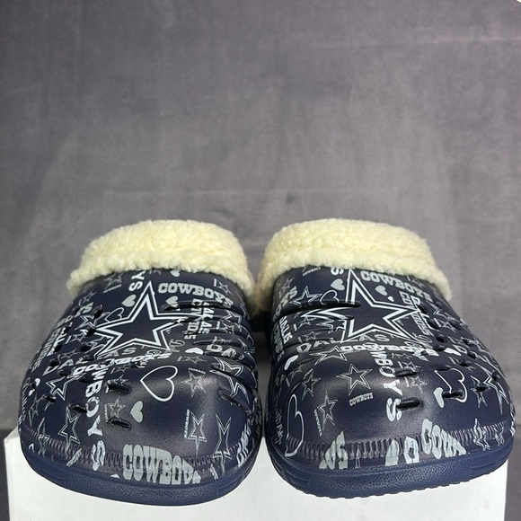 🔥🔥🔥Dallas Cowboys Navy and White Fleece-Lined Clogs Size: XL 11-12 Unisex🔥🔥🔥 - Picture 8 of 8